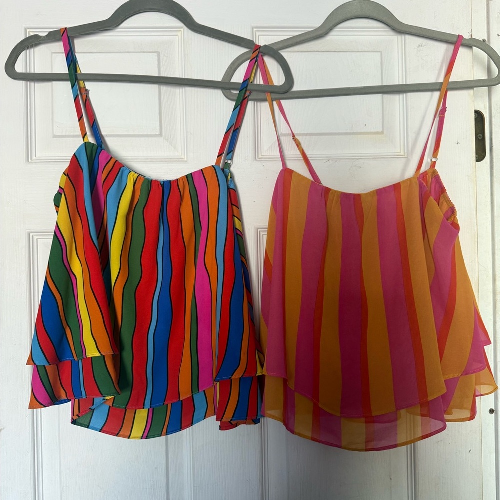 Two Buddy Love Rainbow Striped tops